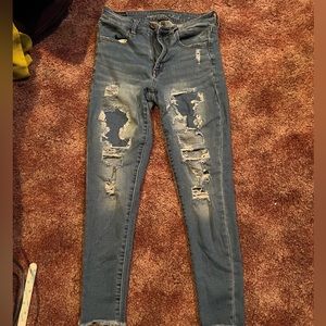 American eagle high waisted ripped jeans